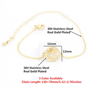 Stainless Steel World Map Bracelets For Women