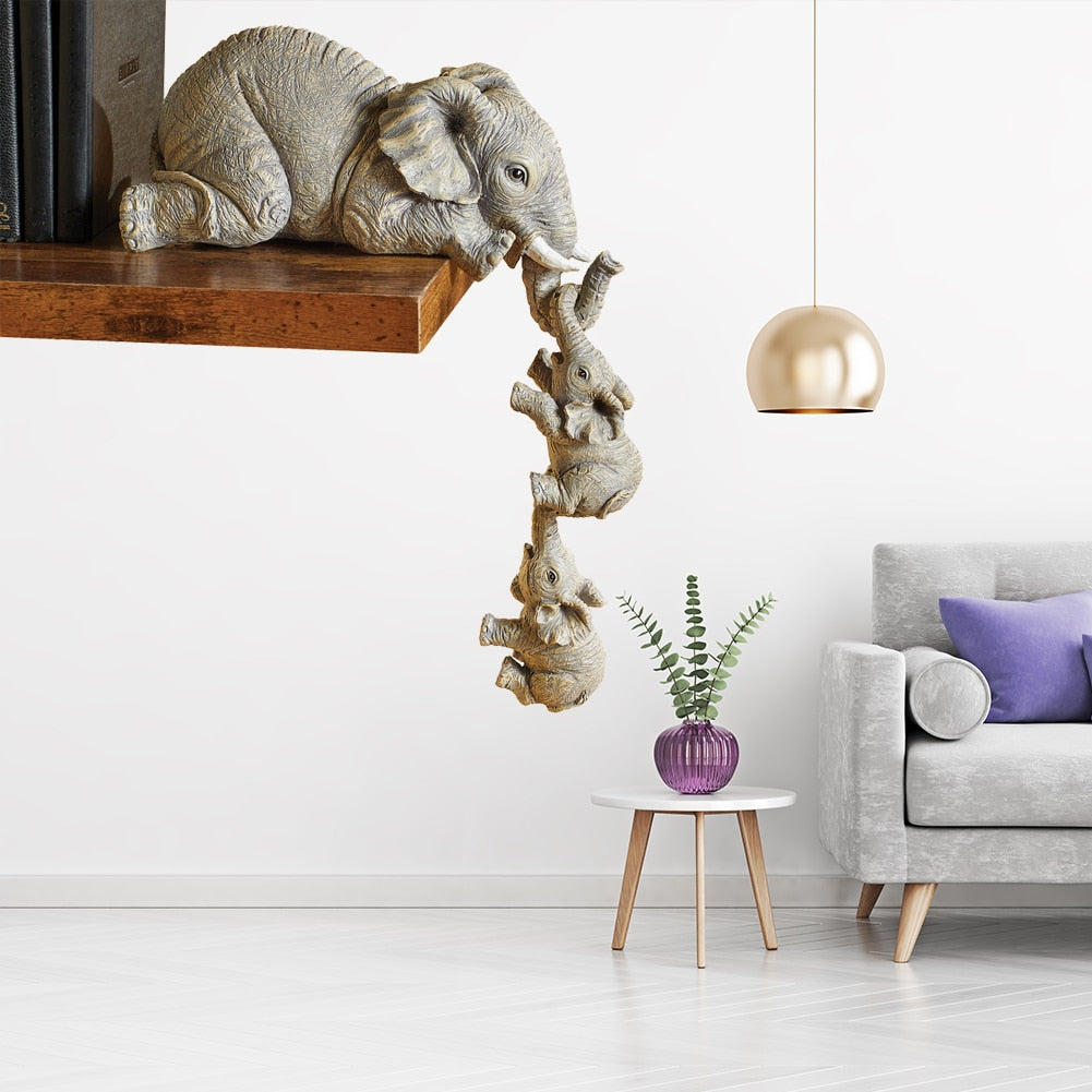 3-piece Hanging Elephant Craft Statues