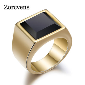 ZORCVENS Black Stone Rings for Men