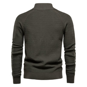 Button Mock Neck Men's Cardigan